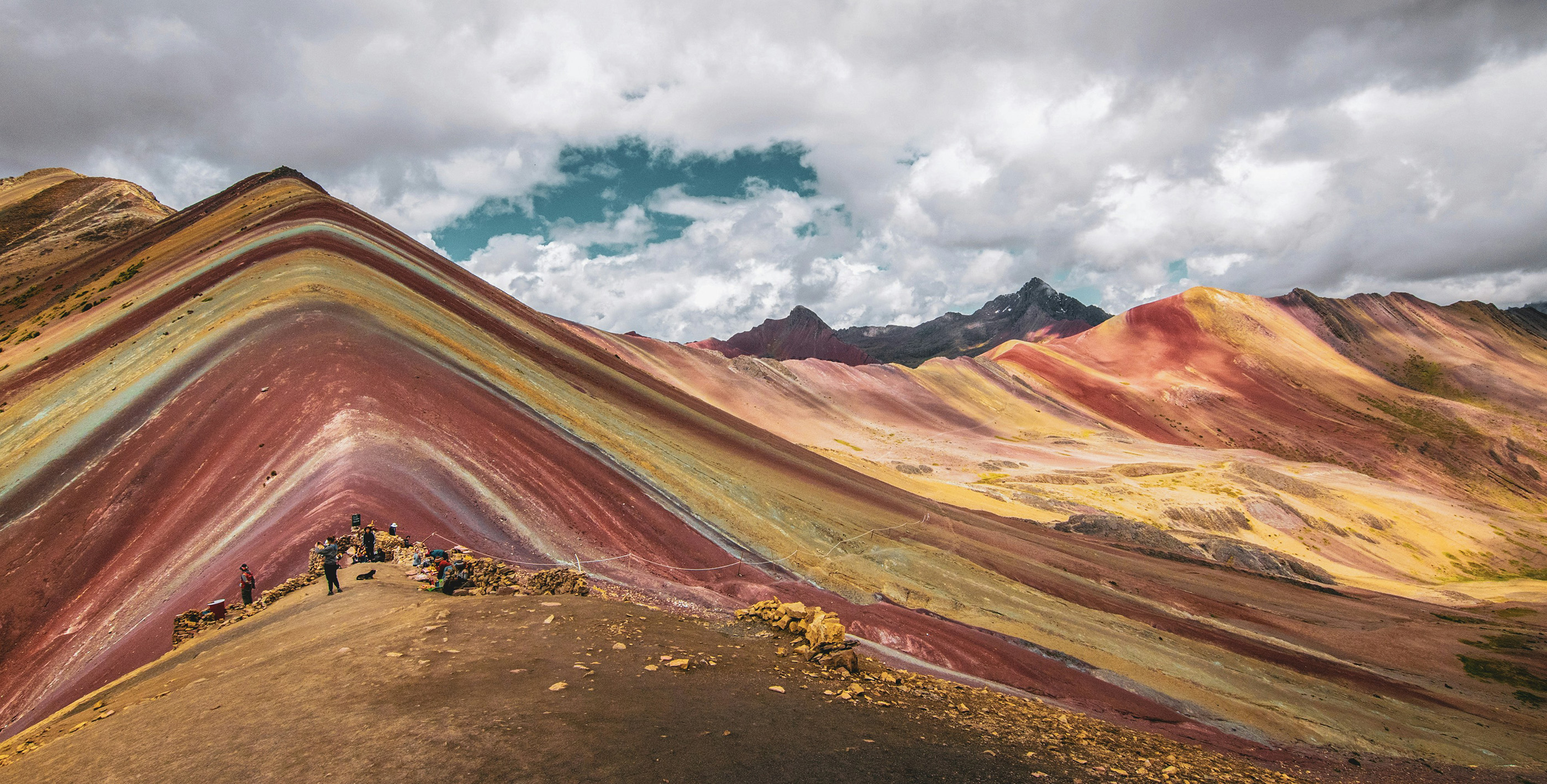The colorful slopes of Rainbow Mountain in Peru