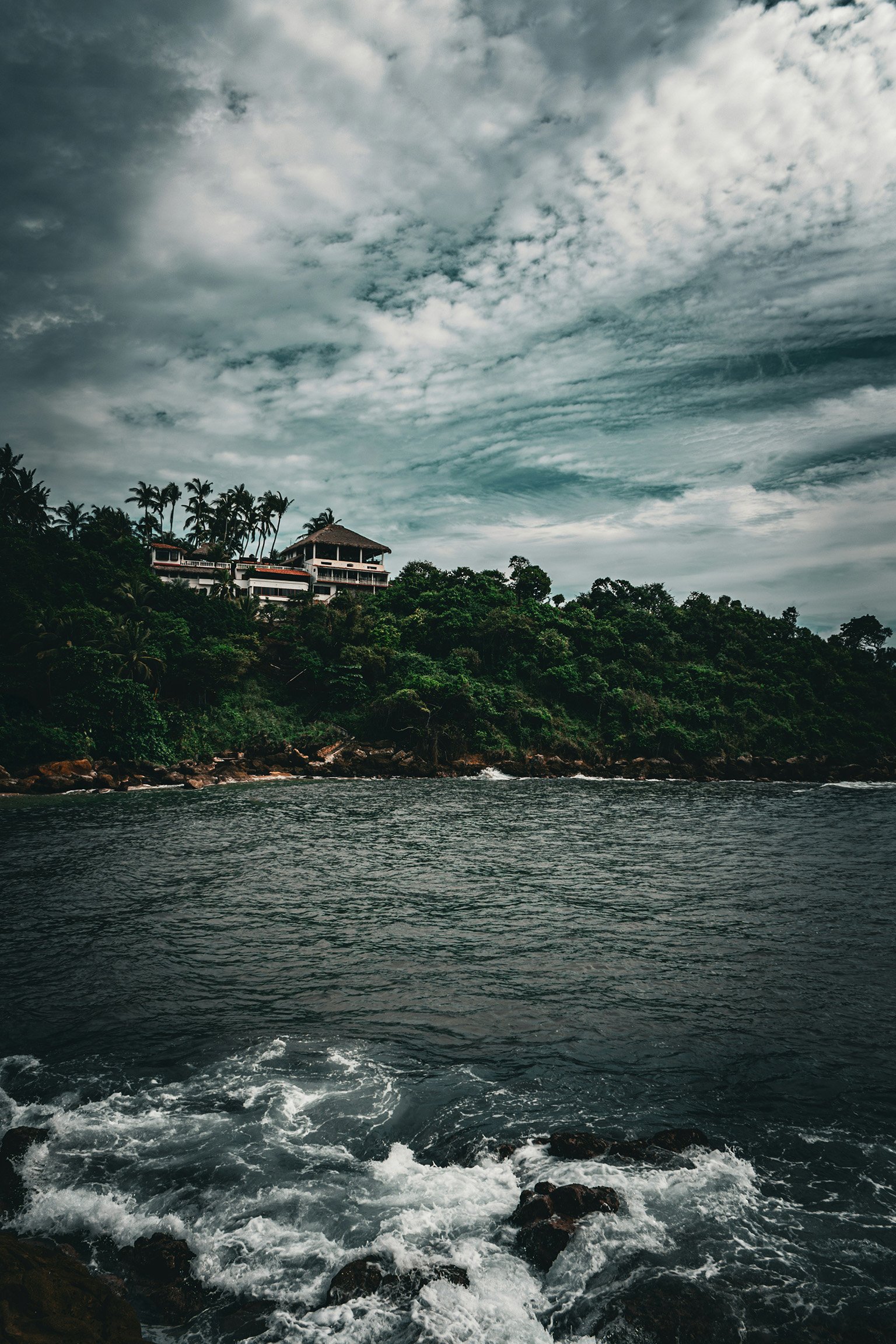 House on a hill overlooking the Pacific Ocean in Puerto Escondido, Oaxaca, Mexico