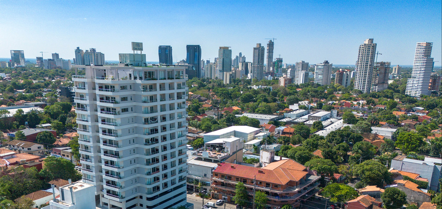 asuncion-city-view-herrera-paraguay View of Asunción skyline from Herrera neighborhood showing modern and safe urban living