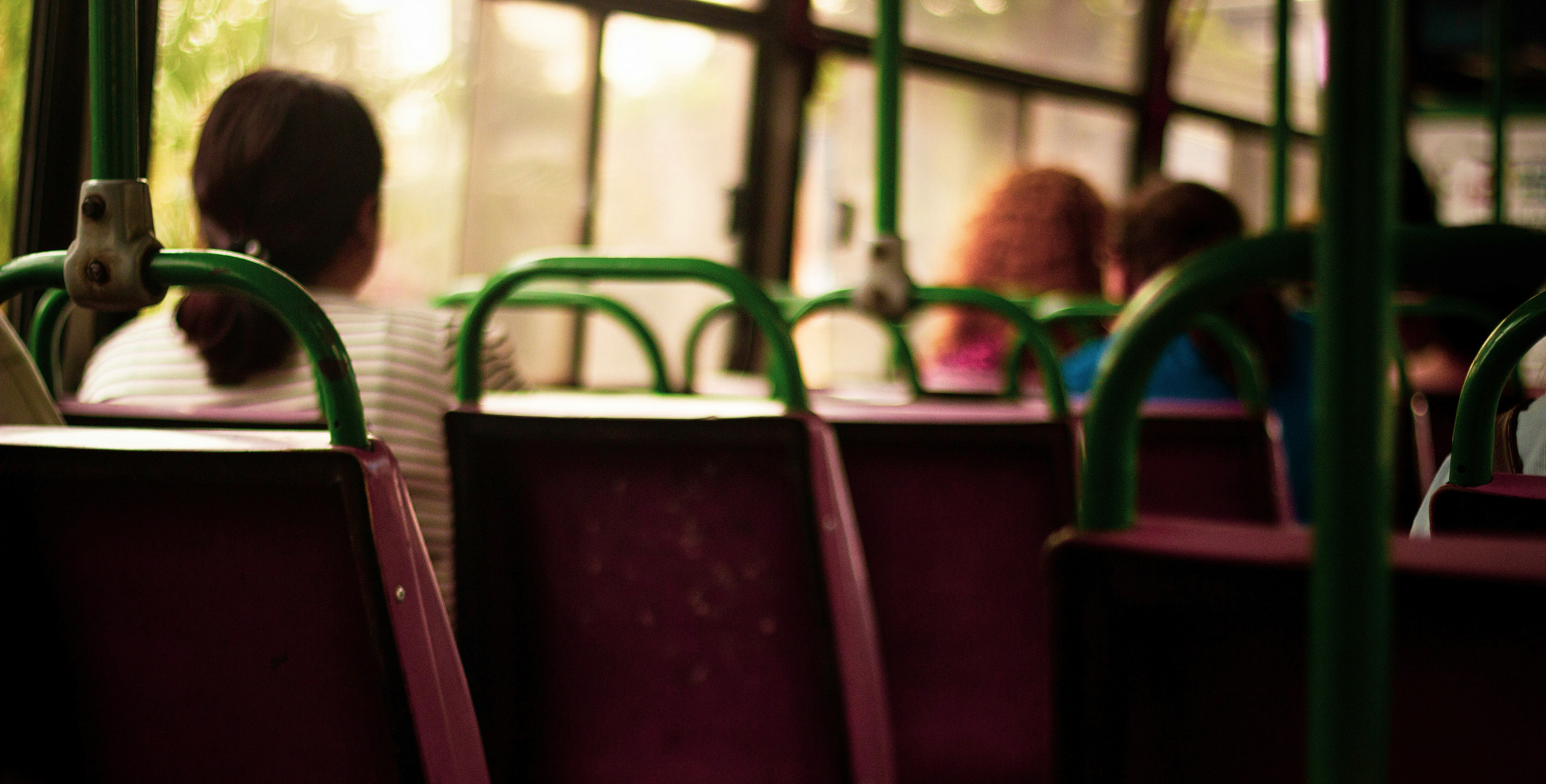 Inside a local bus in on of the safest places to live in Paraguay--Asunción stands out