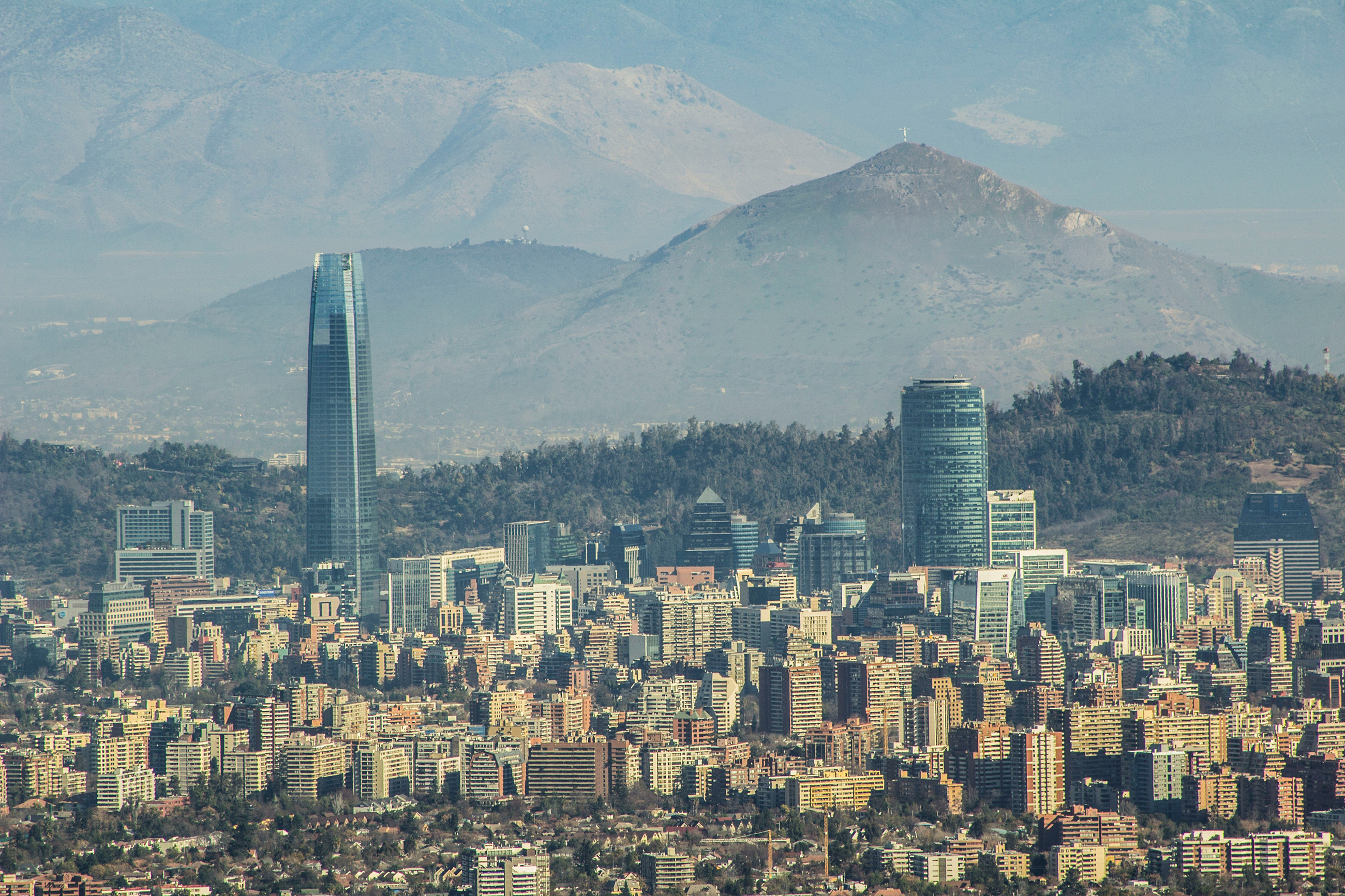 The city of Santiago with mountains in the background for people living in Chile.