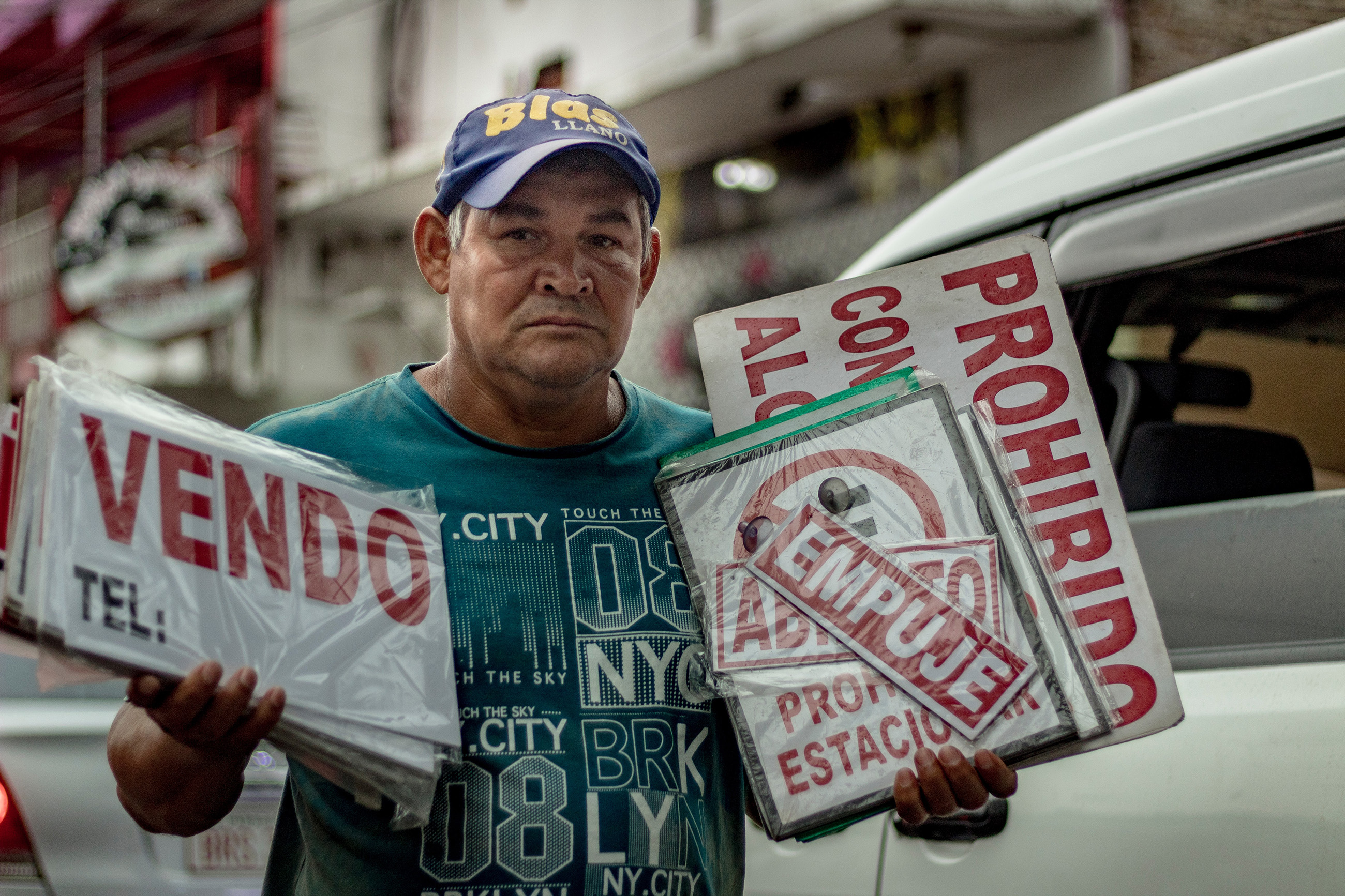 Street vendor selling goods in Paraguay