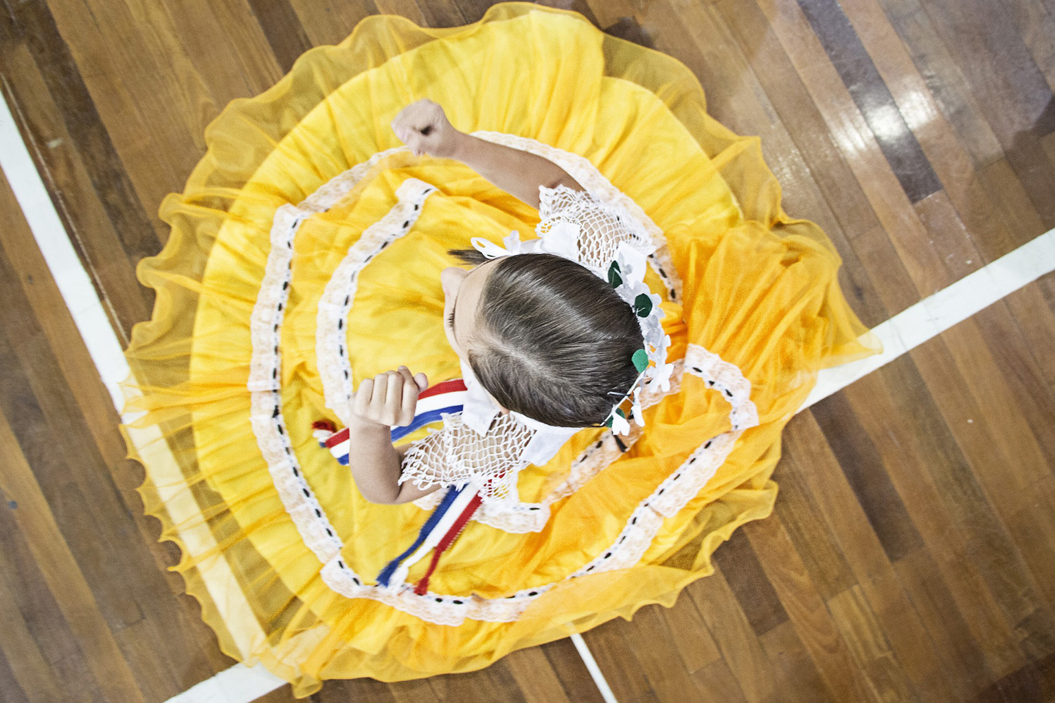 Paraguayan child wearing traditional clothing