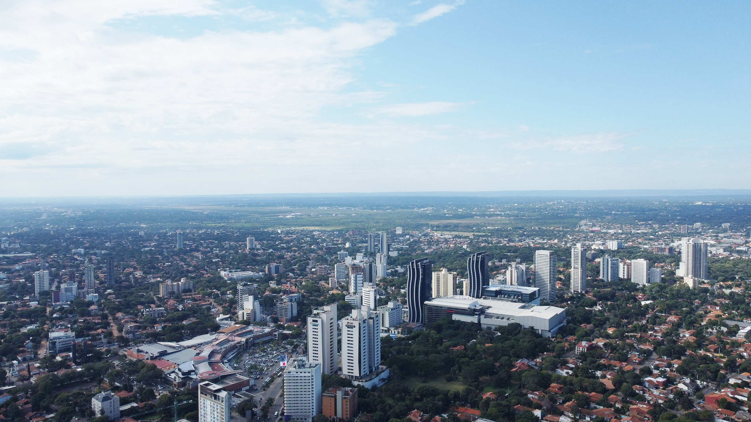 Overview of Asunción, Paraguay with city and surrounding areas
