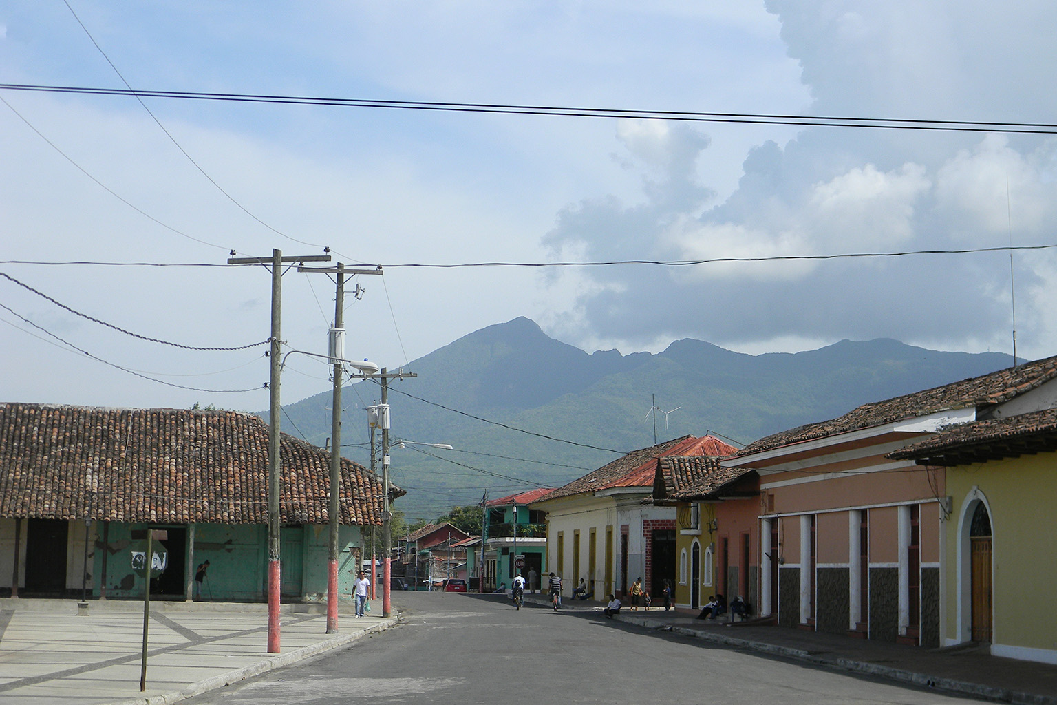 Mombacho Volcano viewed from a neighborhood street in Granada