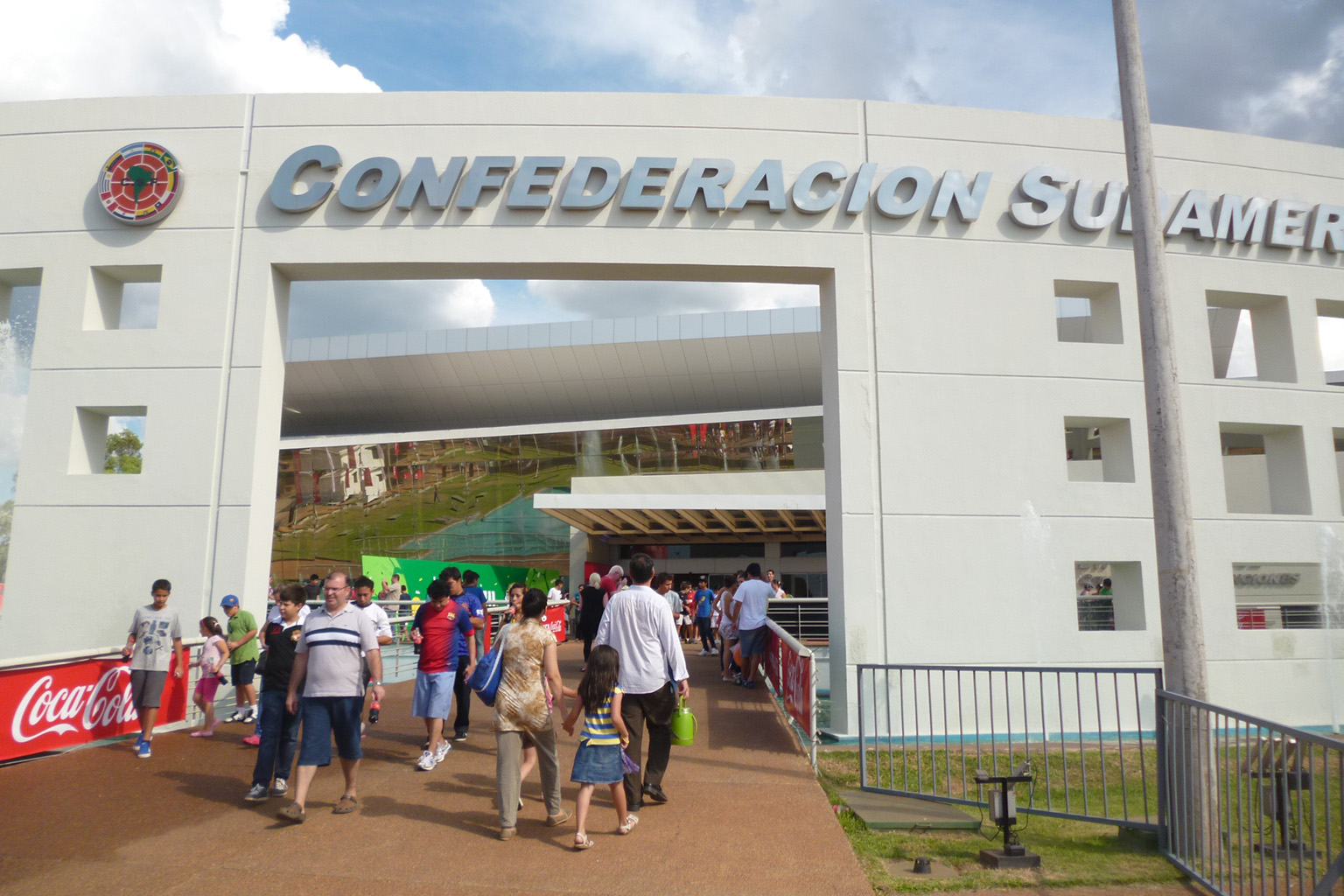 Entrance to the South American Football Confederation Convention Center in Luque, Paraguay