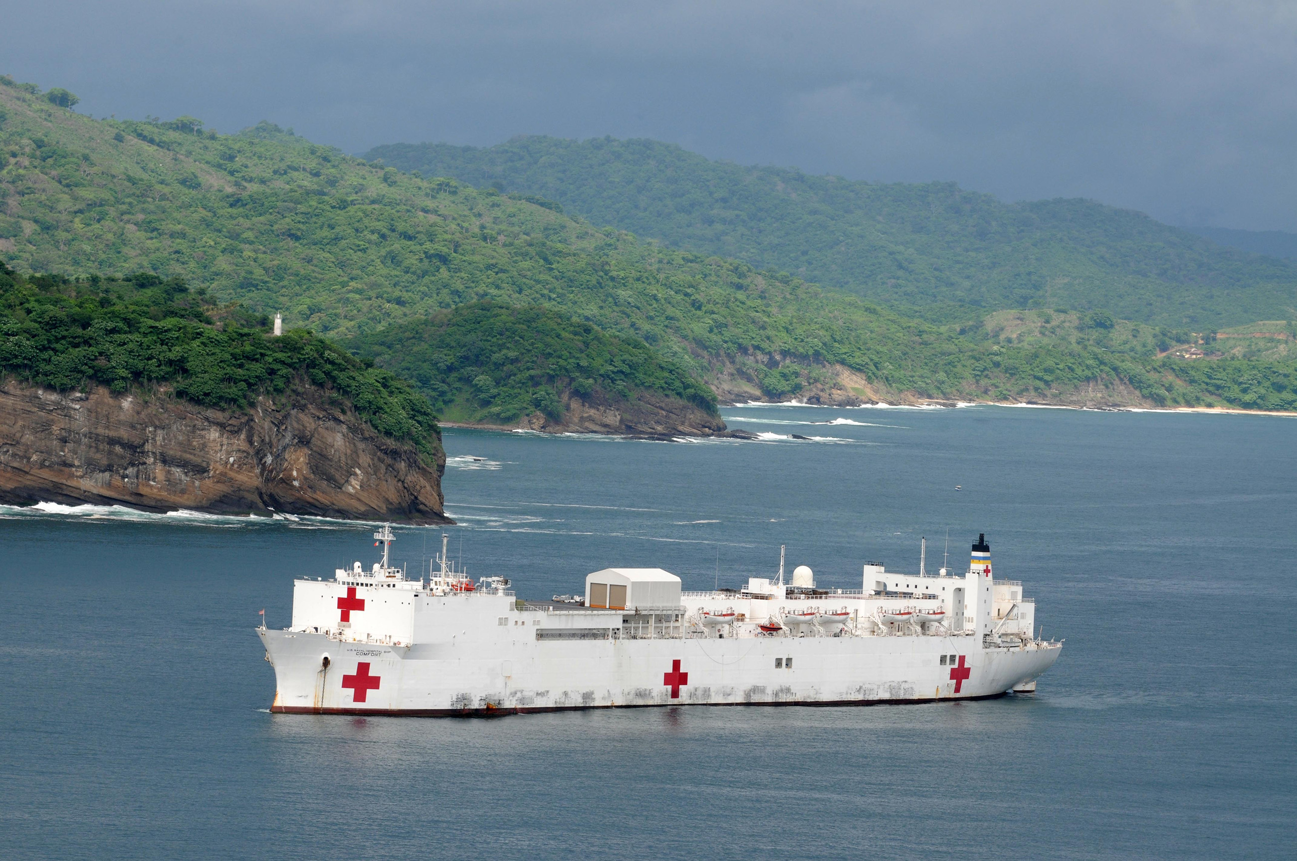 Medical ship providing floating healthcare services to remote coastal communities in Nicaragua.