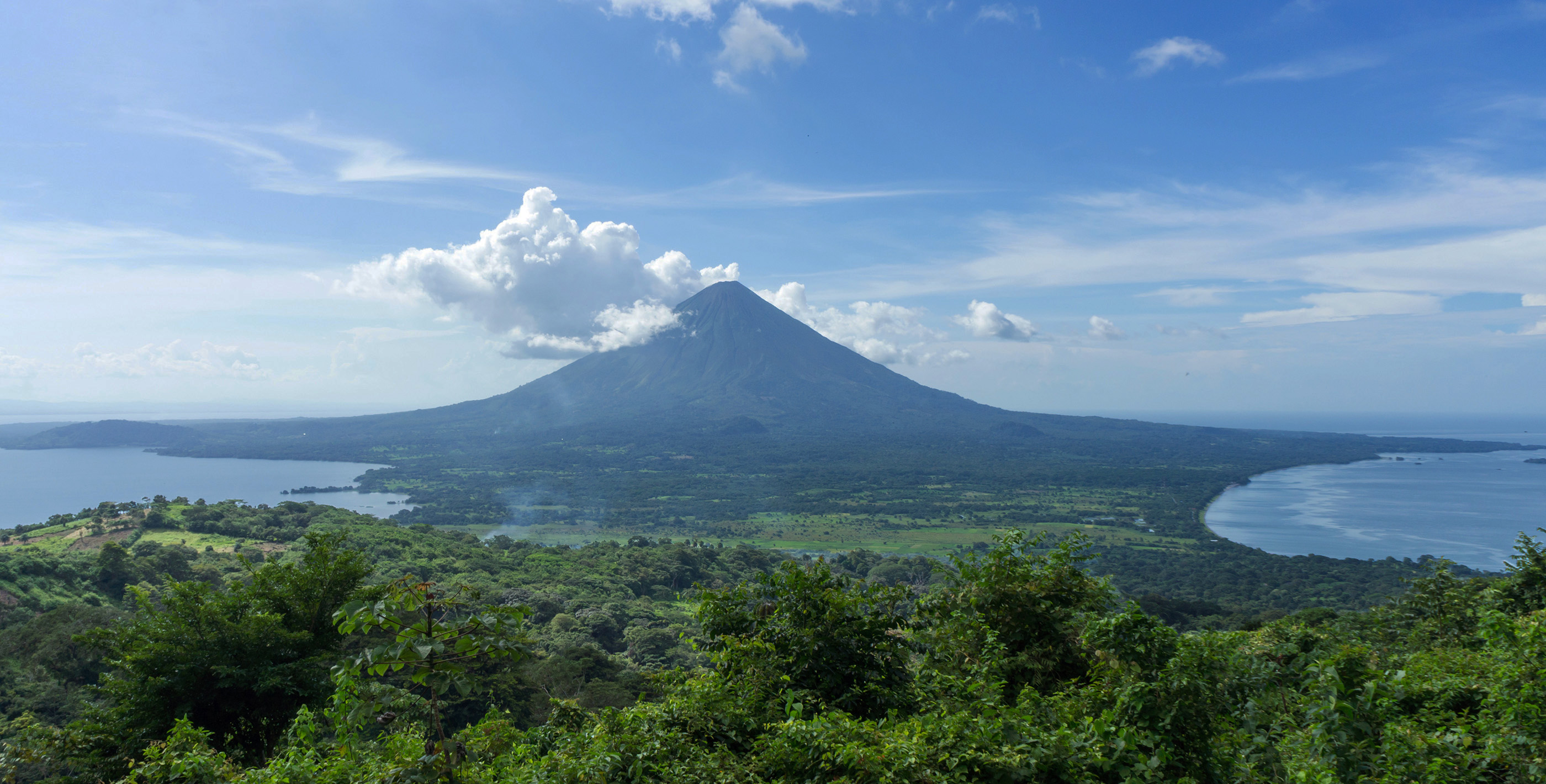 Masaya Volcano between Lake Nicaragua and Lake Managua near Granada illustrating cost of living in Nicaragua geography