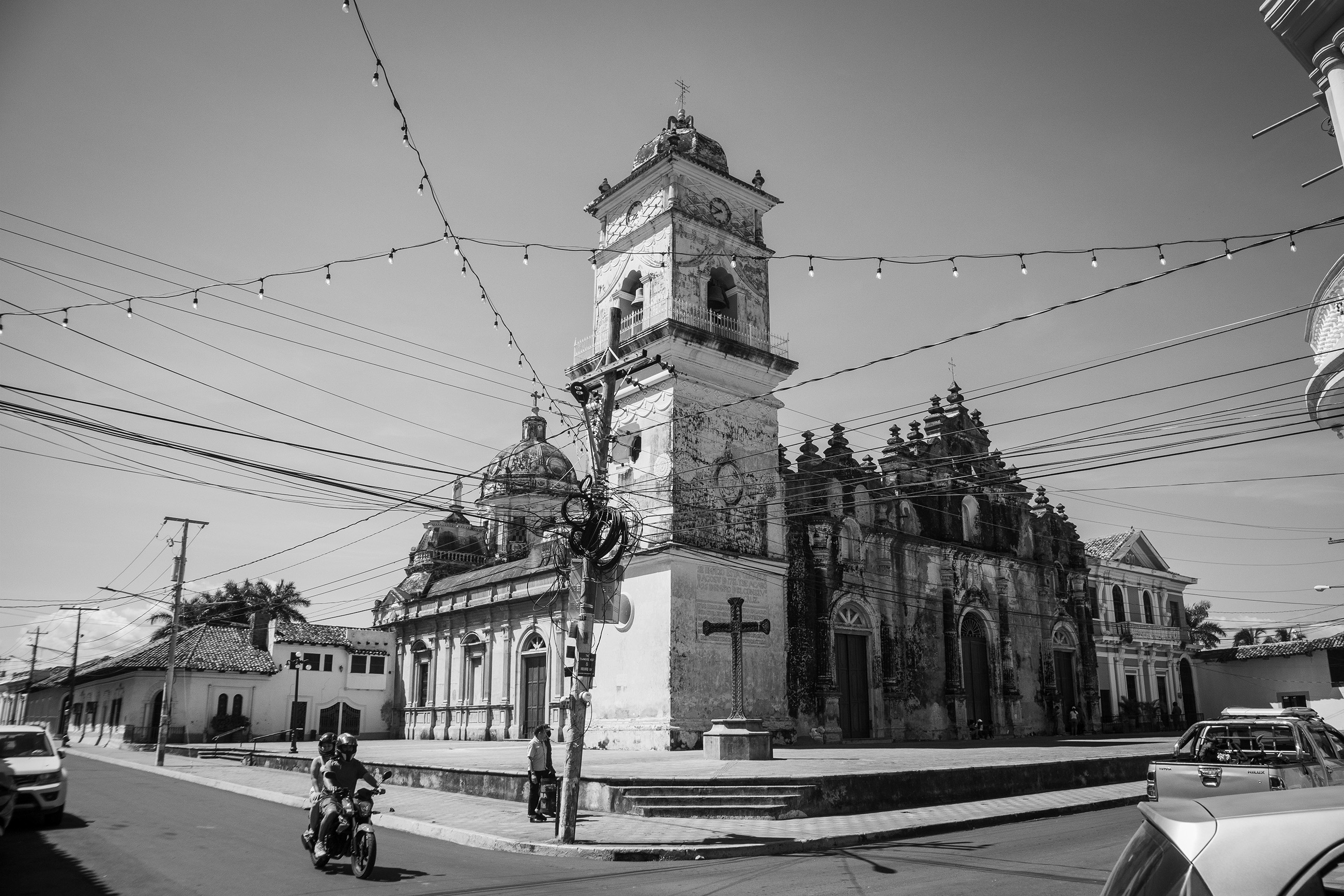 granada-nicaragua-colonial-church-street Colonial church on a corner street in Granada Nicaragua popular with expats