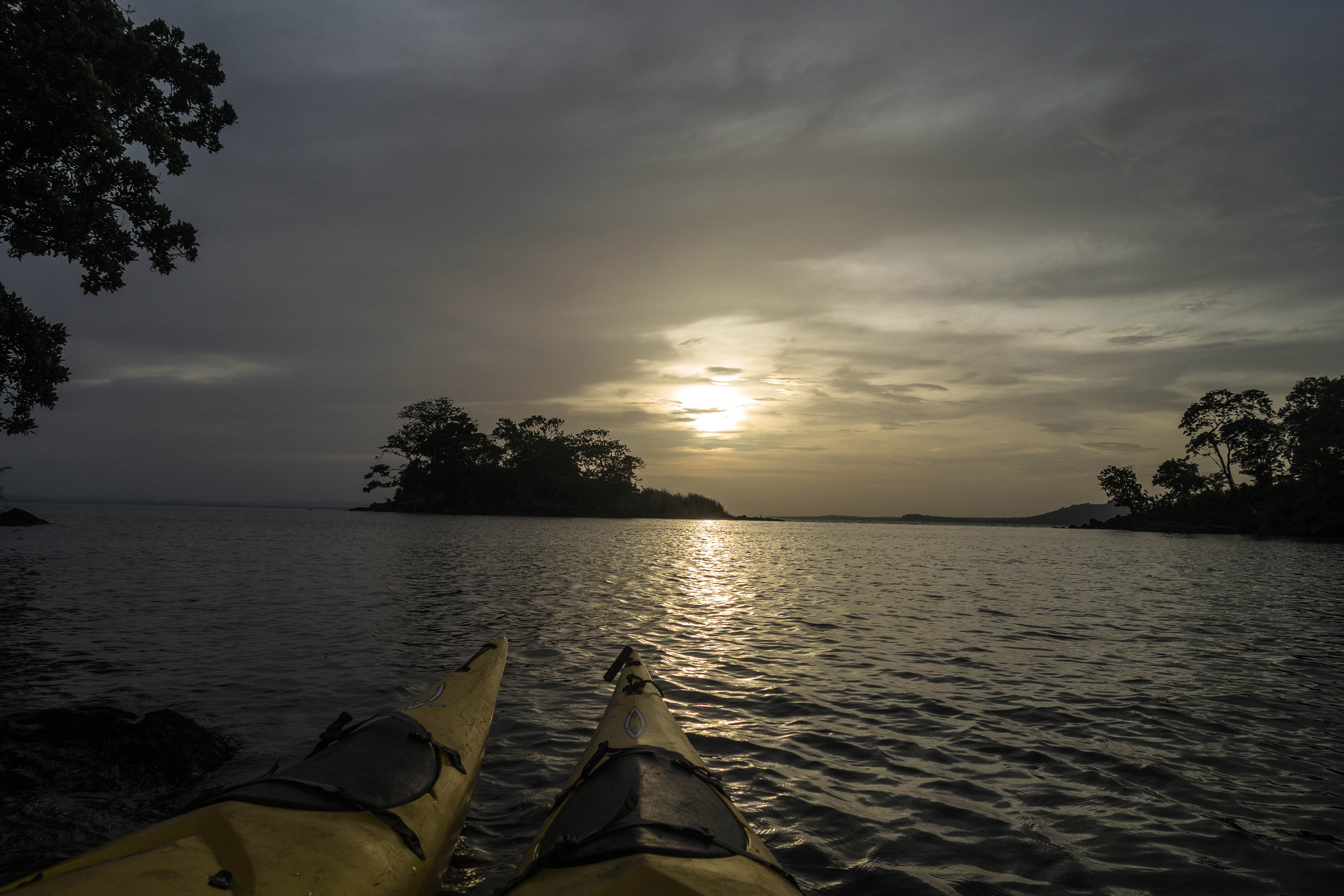 Kayaking at sunset in Nicaragua 