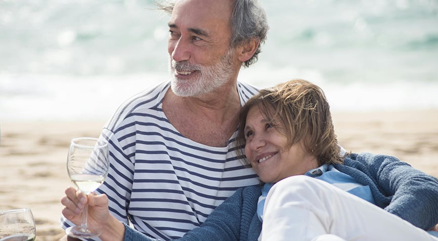 Living in Belize as retirees relaxing on a tropical beach