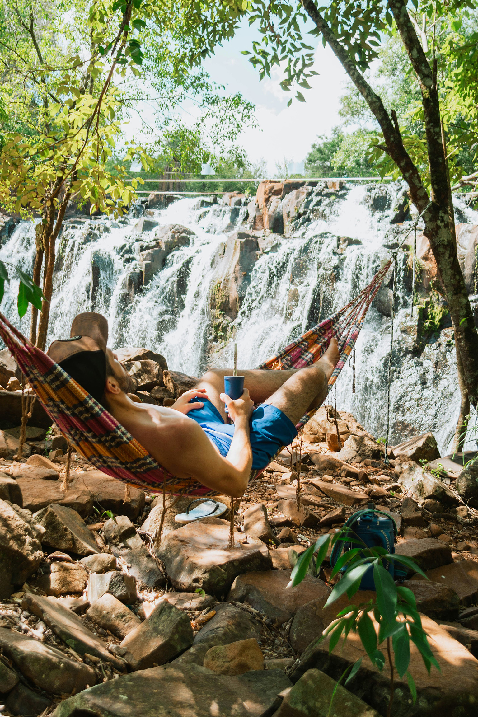 paraguay-lifestyle-mate-hammock-waterfall-expat-life Relaxed lifestyle in Paraguay with mate and nature for expats living on $1500