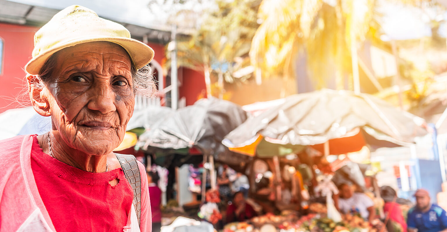 Elderly Nicaraguan woman at outdoor local market