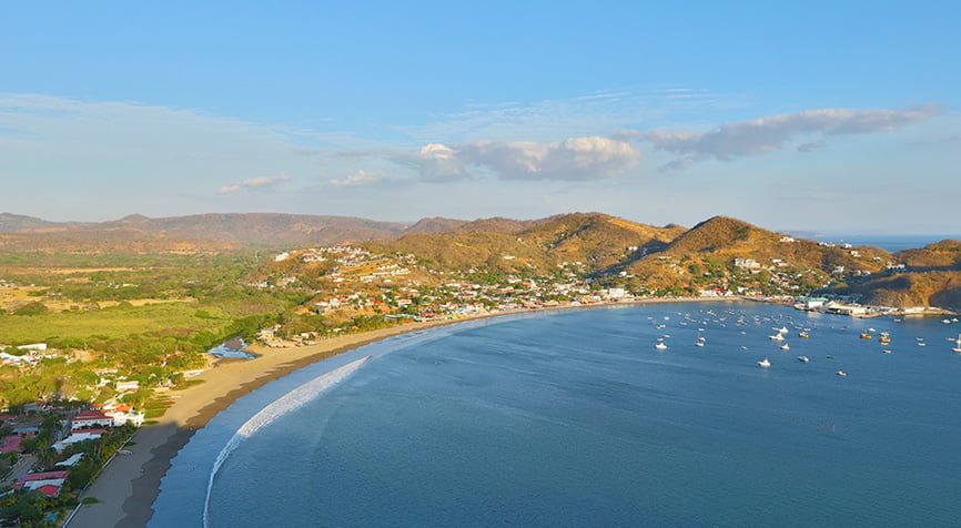 San Juan del Sur beach and bay overview Nicaragua