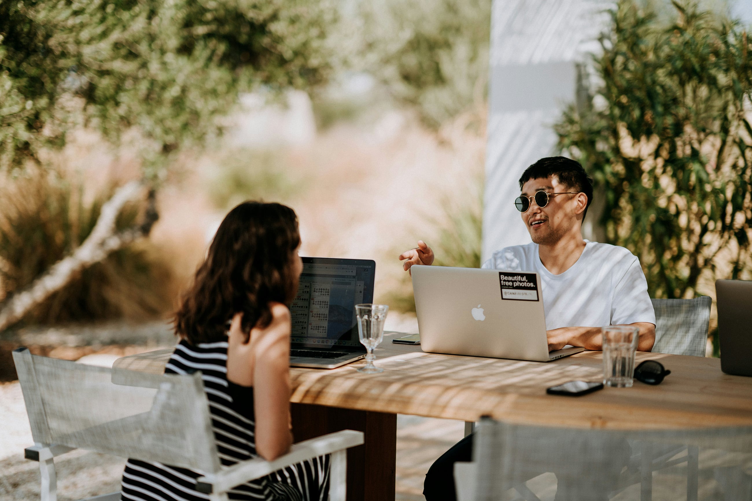 Working remotely with internet in Nicaragua outdoor workspace