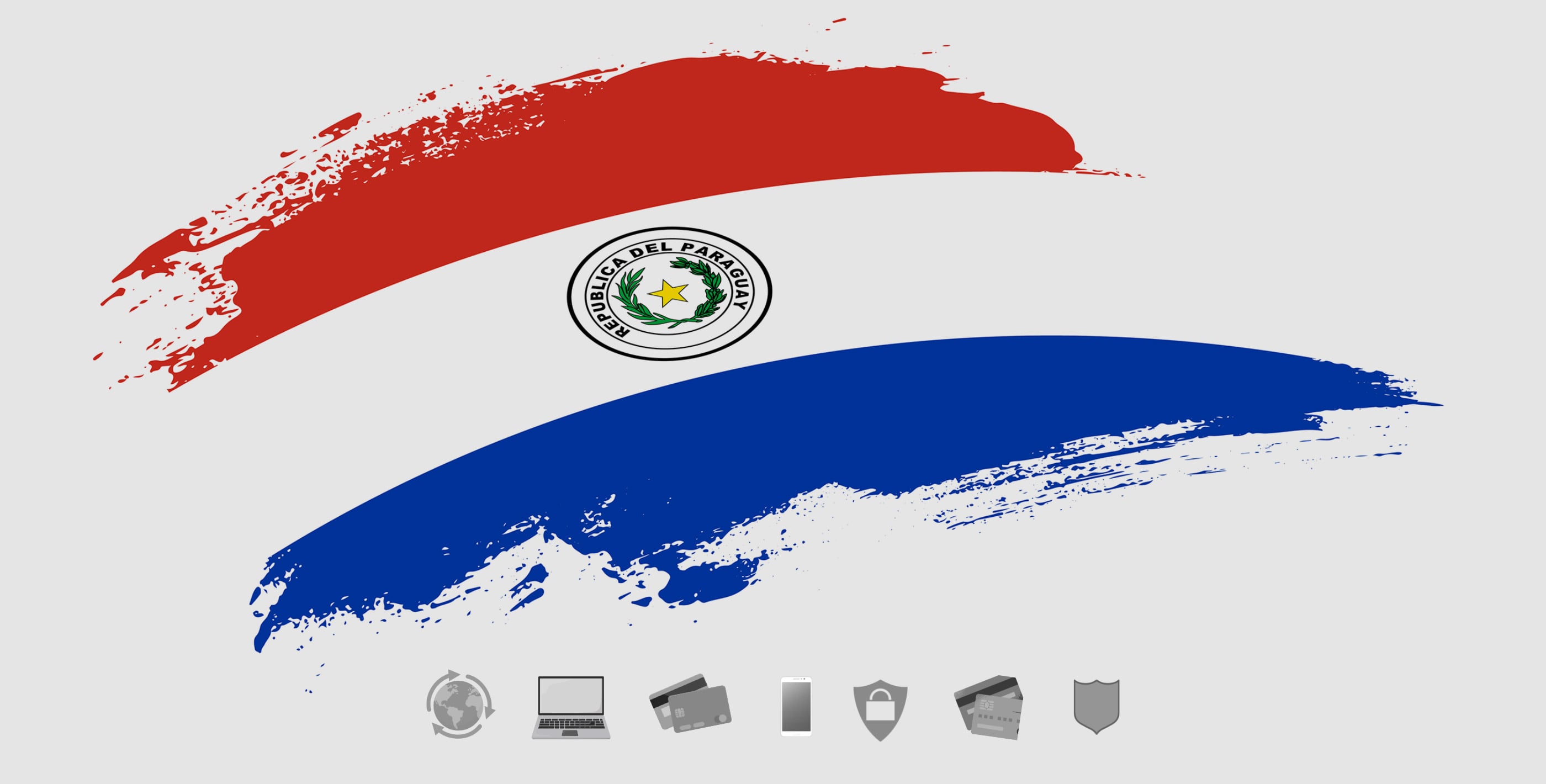 Banking in Paraguay for foreigners concept with Paraguay flag and financial symbols