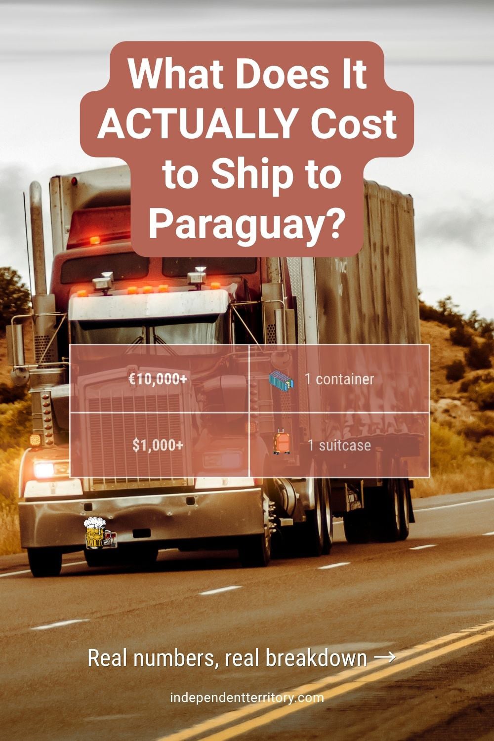 cost-to-ship-belongings-paraguay-truck Transport truck on the highway representing the real cost of shipping to Paraguay