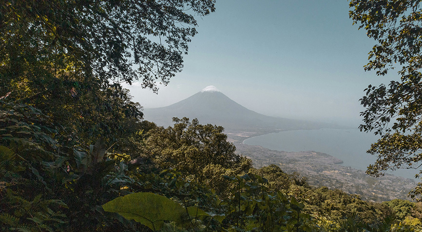 Scenic view of Maderas Volcano on Ometepe Island, highlighting the natural beauty of Nicaragua
